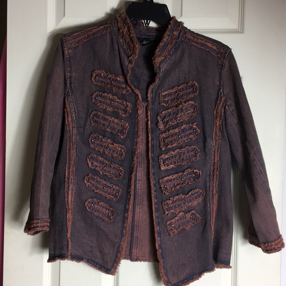 Multiples Jackets & Blazers - Multiples Jean Jacket military style dyed